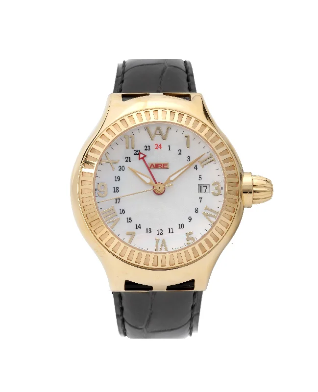 Watch - Aire Parlay GMT Automatic Swiss Made Solid 18-Karat Gold Watch  For Men  -RED GOLG®