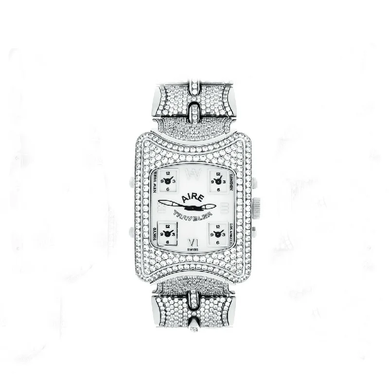 Watch - Aire Traveler 5 Time Zone Swiss Made Diamond Watch For Men