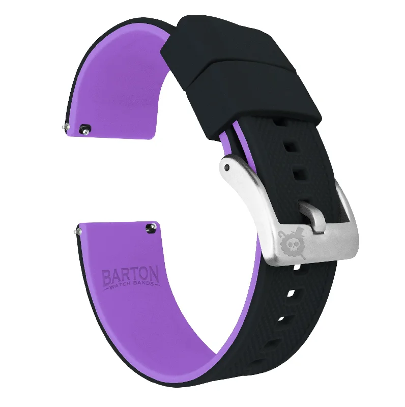 Black Top Purple Bottom Elite Silicone Watch Band ( 18mm - 24mm SALE)