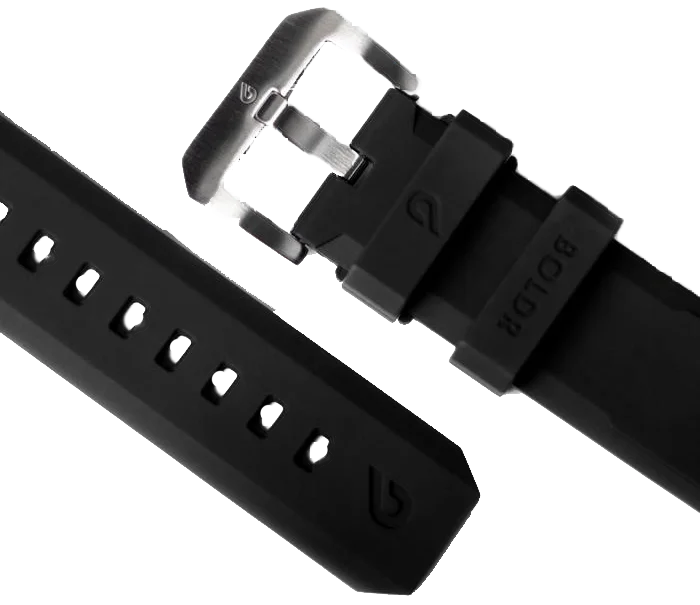 BOLDR Black Druber Rubber Strap 22mm