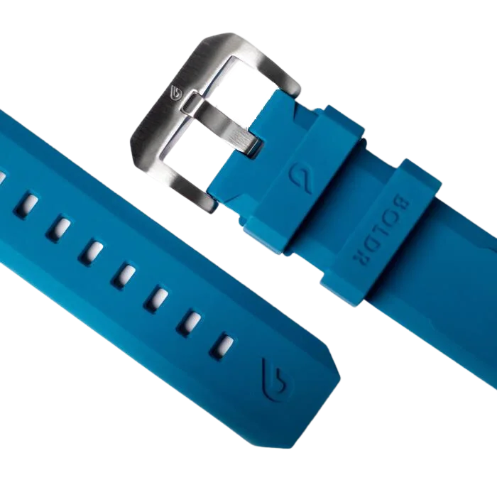 BOLDR Blue Druber Rubber Strap 22mm