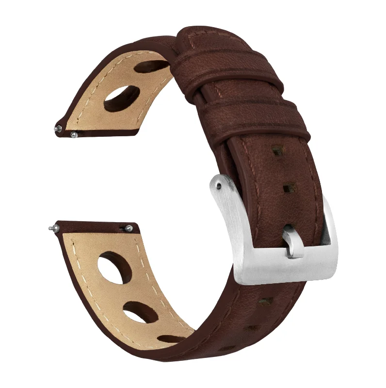 Chocolate Brown Rally Horween Leather Watch Band (18mm - 24mm SALE)