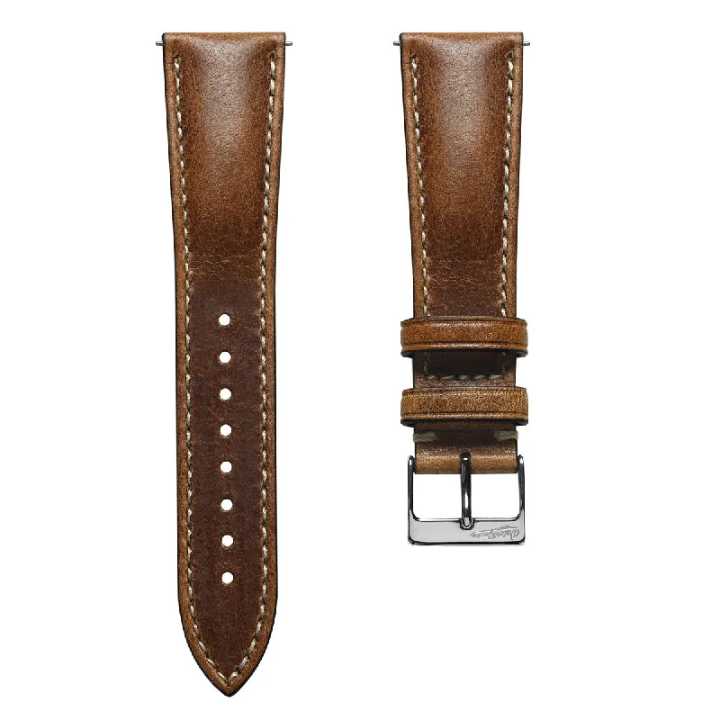 Classic Highley Genuine Leather Watch Strap - Light Brown