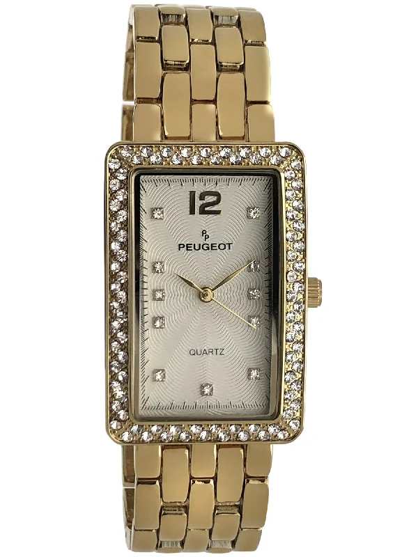 Women's 40x25mm Gold Bracelet Watch with Crystal Bezel