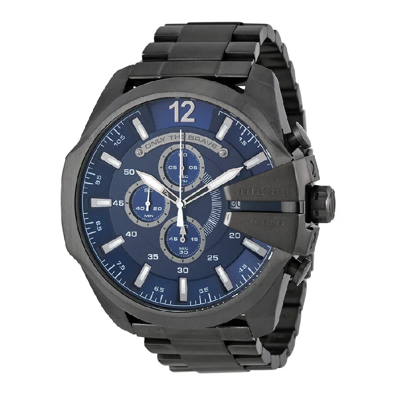 Diesel  Mega Chief Chronograph Blue Dial Men's Watch DZ4329 (Defect)