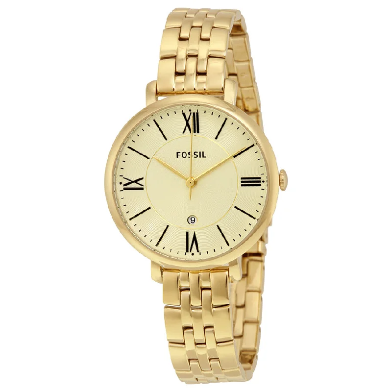 Fossil Jacqueline Champagne Dial Gold-tone Ladies Watch ES3434