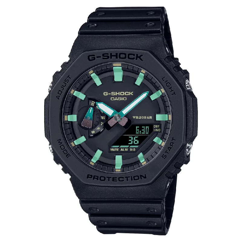 G-Shock Analog Digital 2100 Series - Black with Light Blue Accents