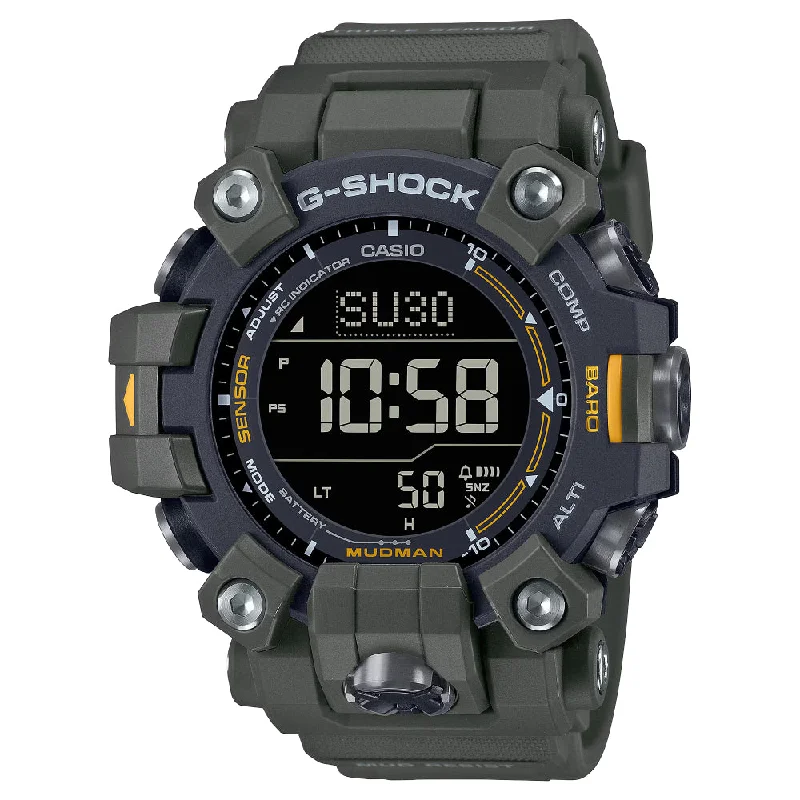 G-Shock Master of G-Land Mudman Solar - Black Dial With Green case and Strap