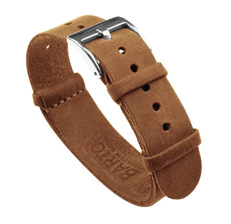 Gingerbread Brown Leather NATO® style Watch Band