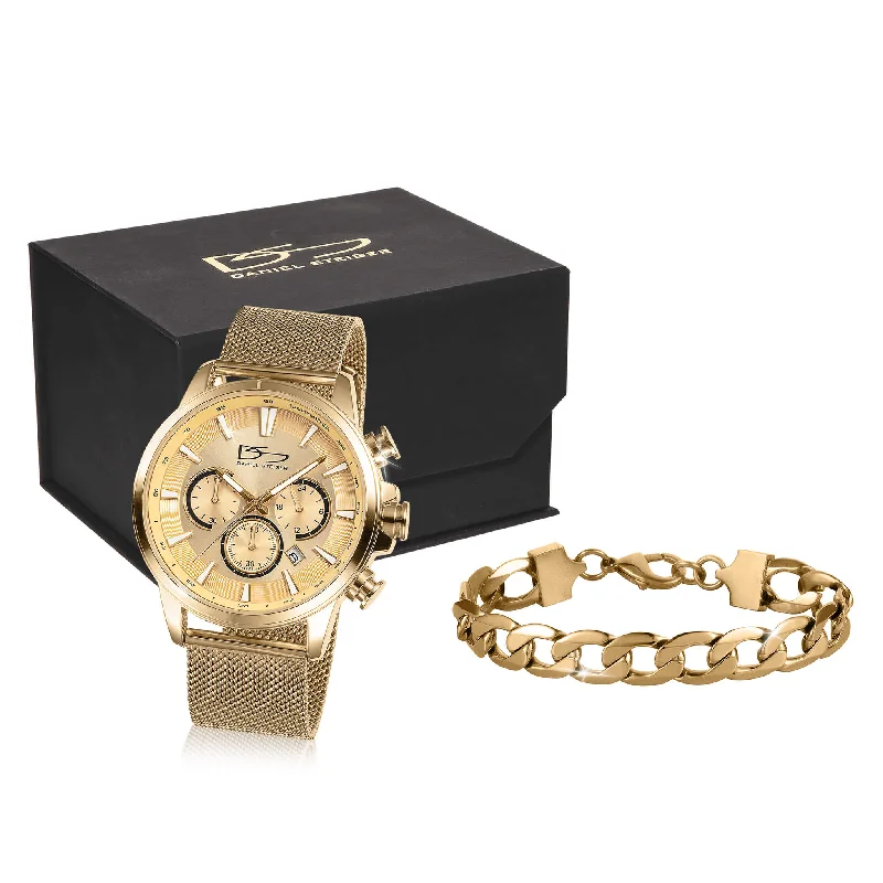 Golden Signature Watch & Bracelet Gift Set