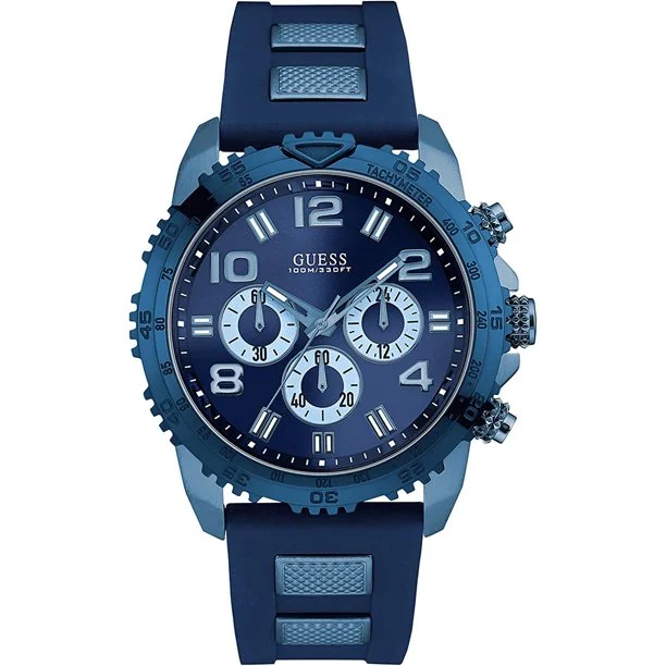 Guess Blue Chronograph Silicon Strap Men's Watch W0599G4