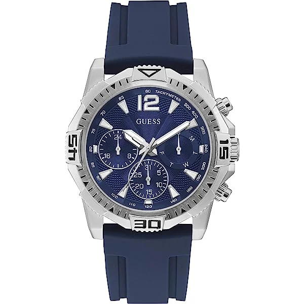 Guess Commander Blue Silicone Strap Men's Watch GW0211G1