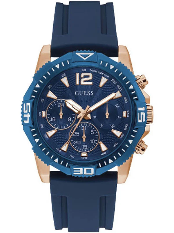 Guess Rose Gold Chronograph Silicone Strap Men's Watch GW0211G4