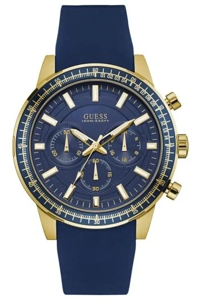 Guess Multi-Function Blue Chronograph Silicone Men's Watch W0802G2