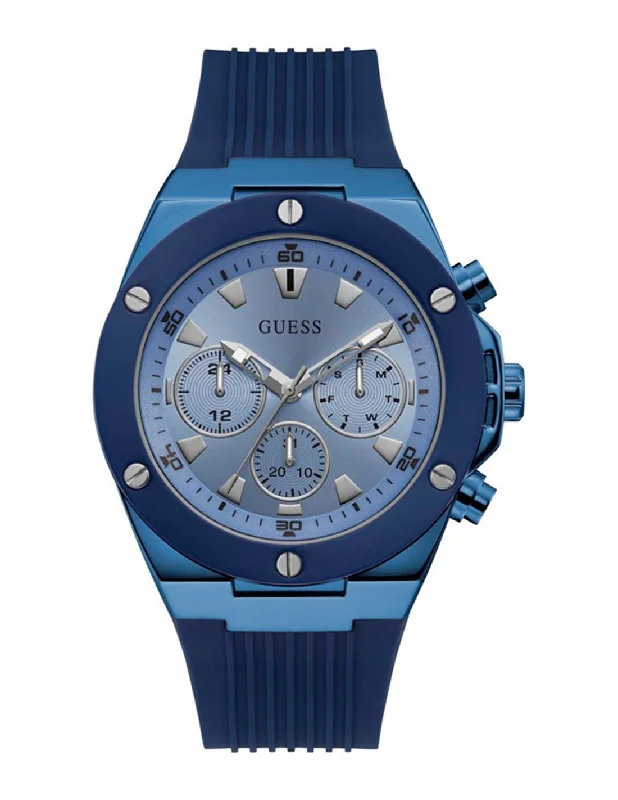 Guess Blue Silicone Multi-function Men's Watch GW0057G3