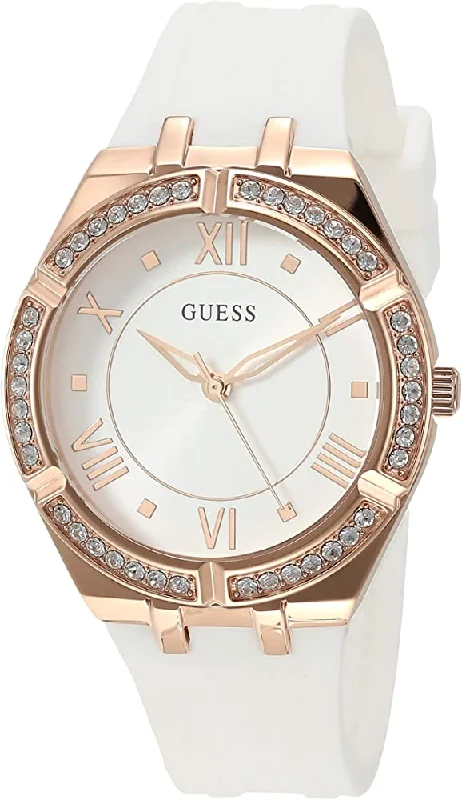 Guess Cosmo Rose Gold White Strap Women's Watch GW0034L2