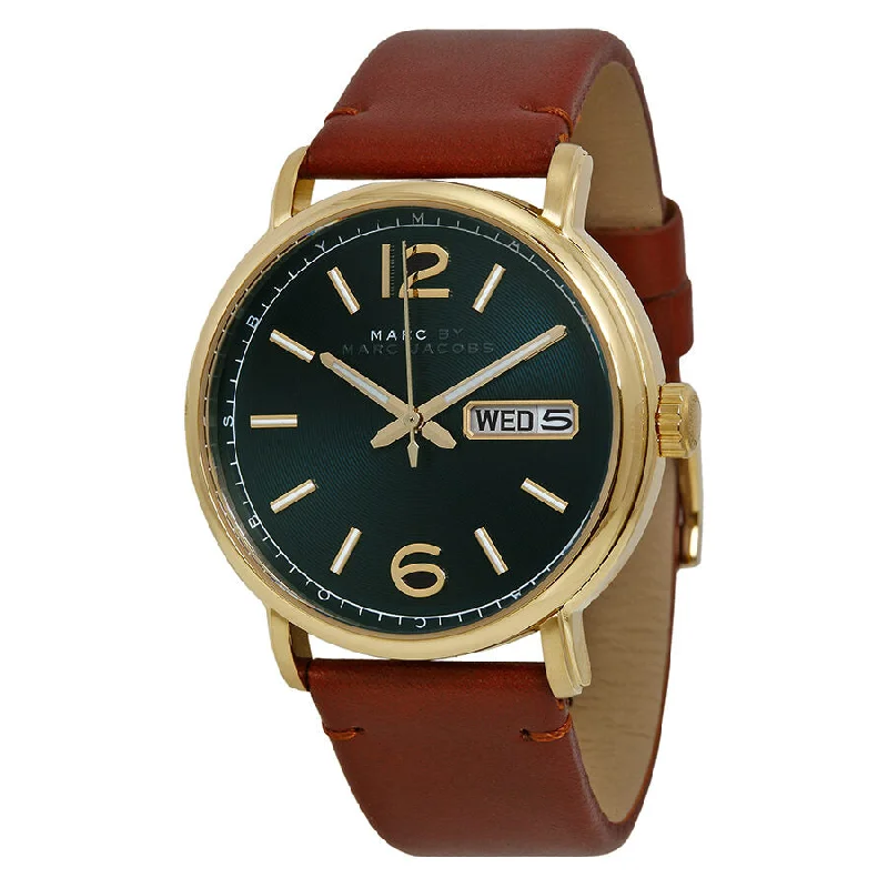 Marc By Marc Jacobs Fergus Green Dial Brown Leather Men's Watch MBM5077 (Defect)