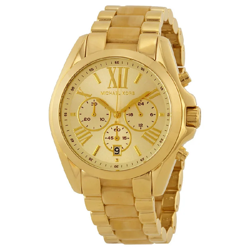 Michael Kors Bradshaw Champane Dial Chronograph Gold-Tone Stainless Steel Ladies Watch MK5722