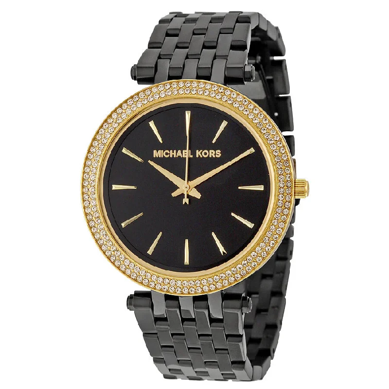 Michael Kors Darci Black Dial Black Ion-plated Ladies Watch MK3322