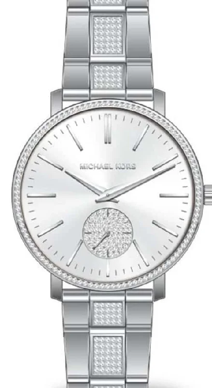 Michael Kors Jaryn Pave Silver Tone Women's Watch MK3600