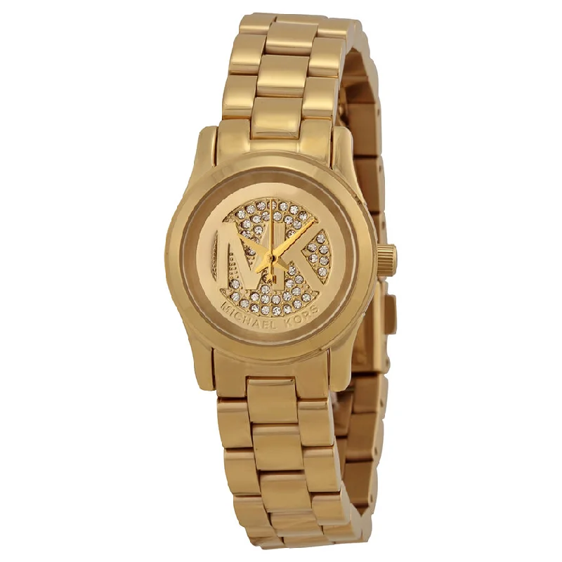 Michael Kors Petite Runway Champagne Dial Gold-tone Ladies Watch MK3304