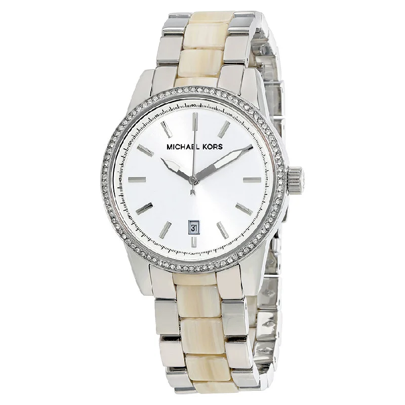 Michael Kors Silver Dial Steel and Acrylic Ladies Watch MK6371