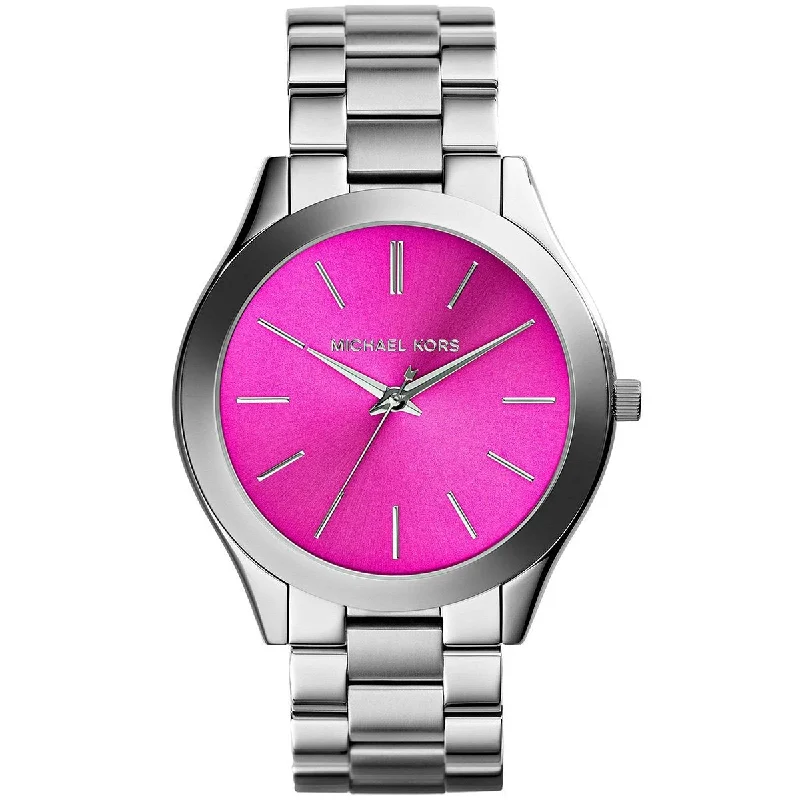 Michael Kors Silver Runway Purple Dial Women's Watch MK3291