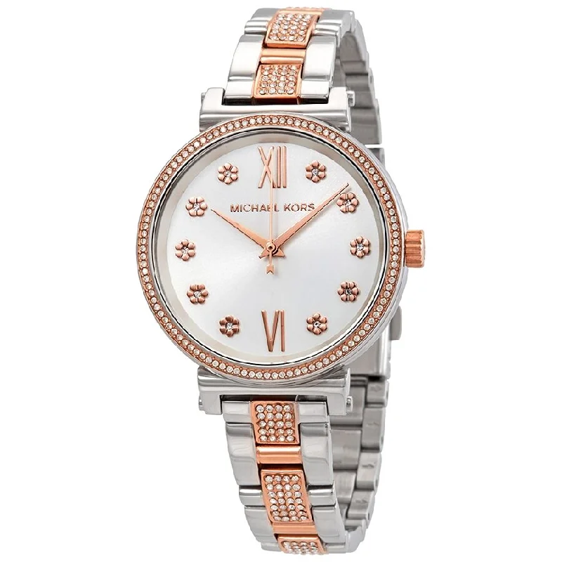 Michael Kors Sofie Crystal Silver Dial Two-tone Ladies Watch MK3880