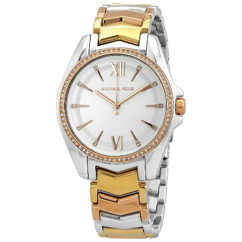 Michael Kors Whitney Crystal White Sunray Dial Ladies Watch MK6686