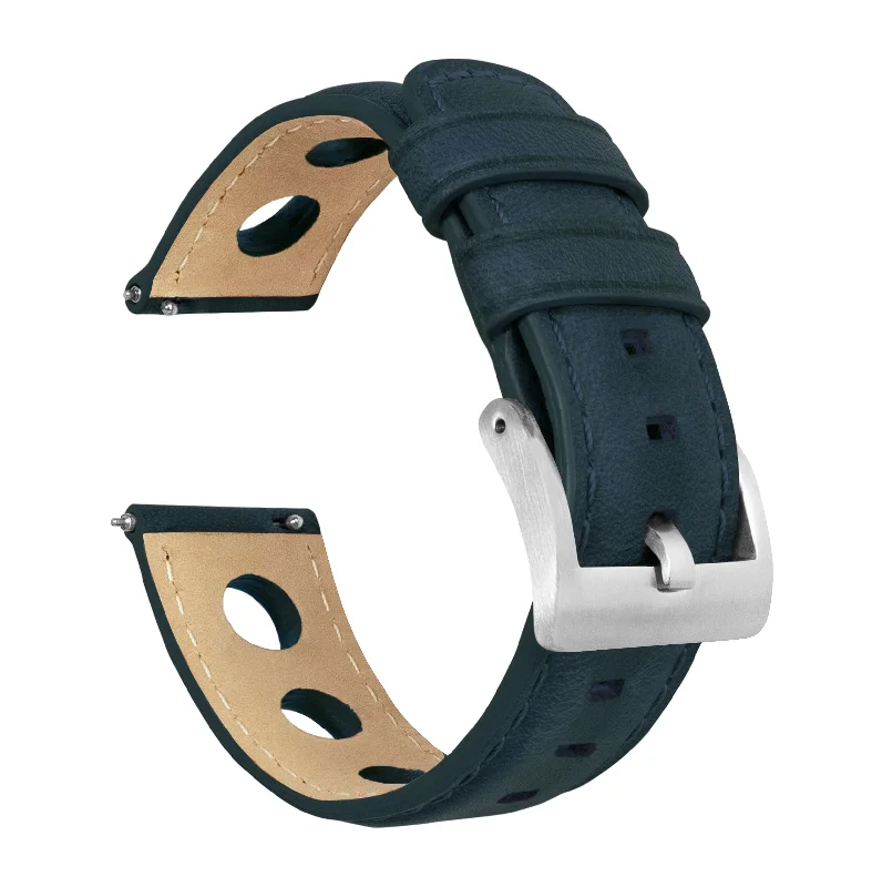 Navy Blue Rally Horween Leather Watch Band (19mm, 21mm, 23mm, 24mm SALE)