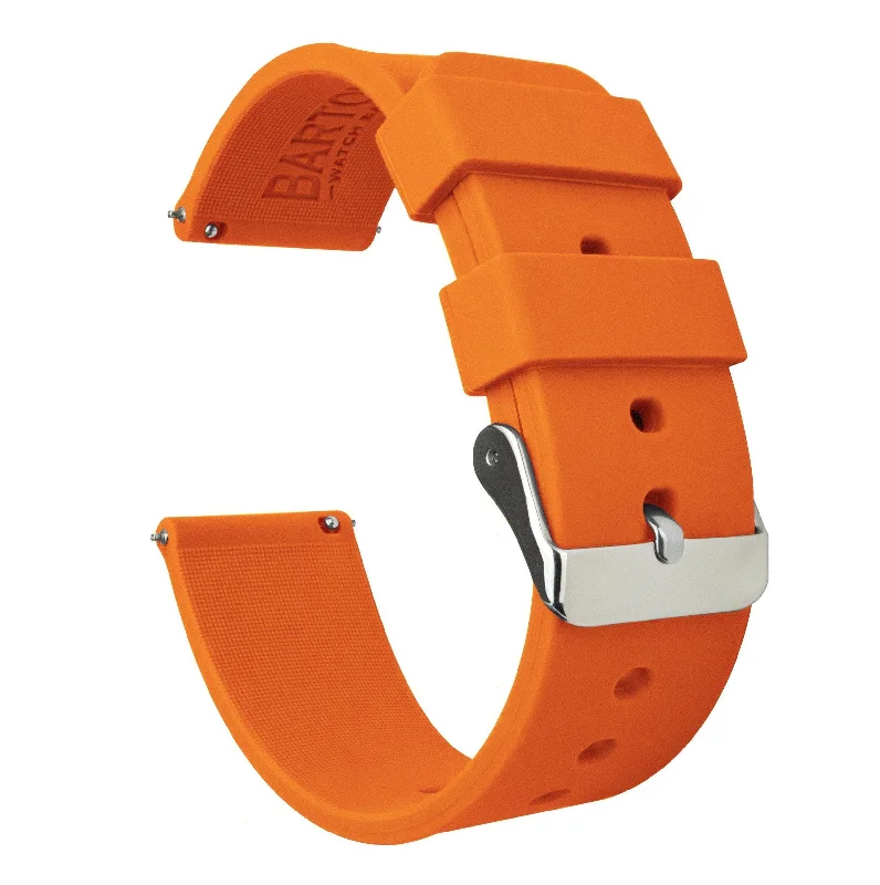 Orange Quick Release Silicone Rubber Watch Band (20mm, 24mm SALE)