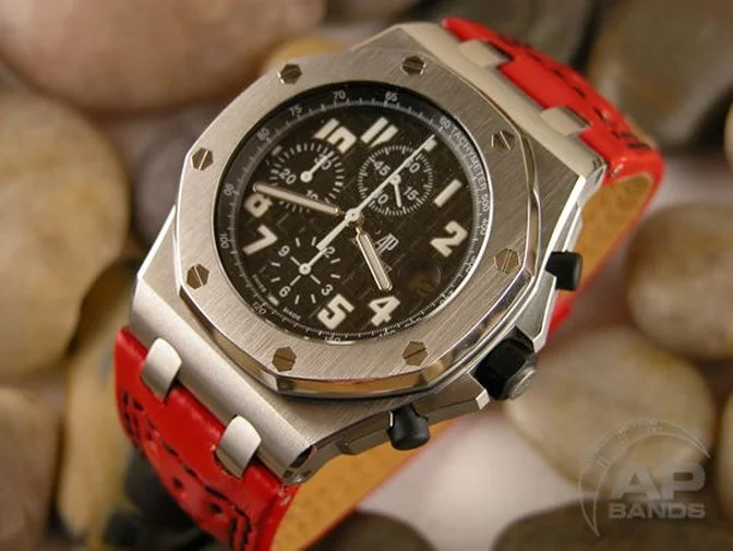 Prototipo Doppio Buco Red Strap For Audemars Piguet Royal Oak Offshore Similar to Barrichello 2