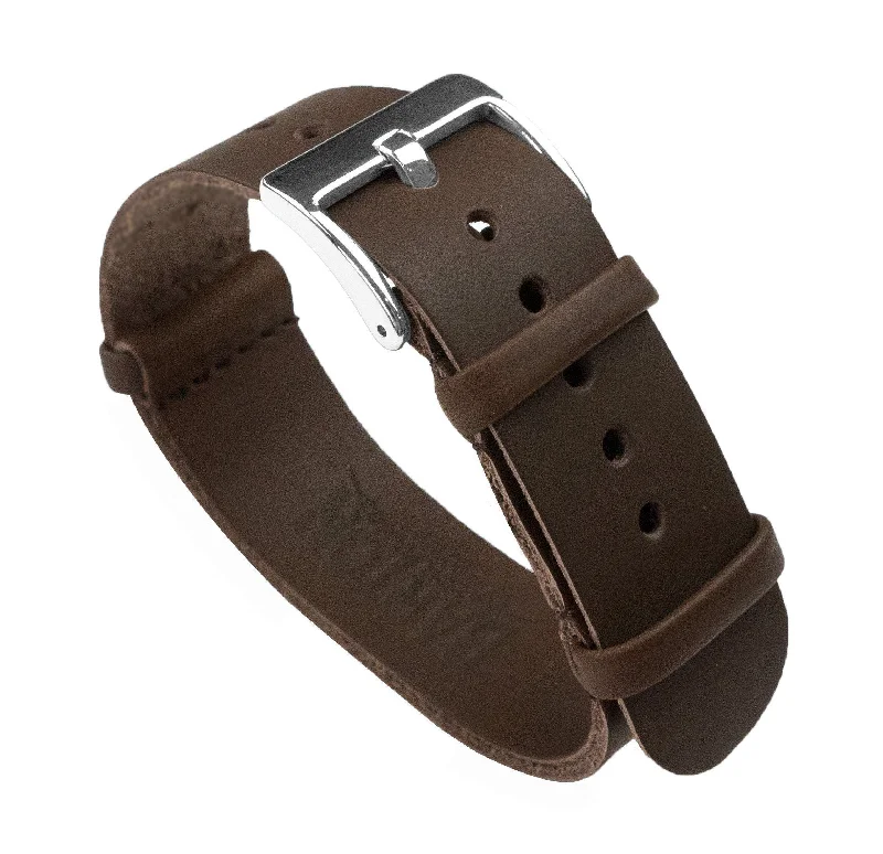 Saddle Brown Leather NATO® style Watch Band