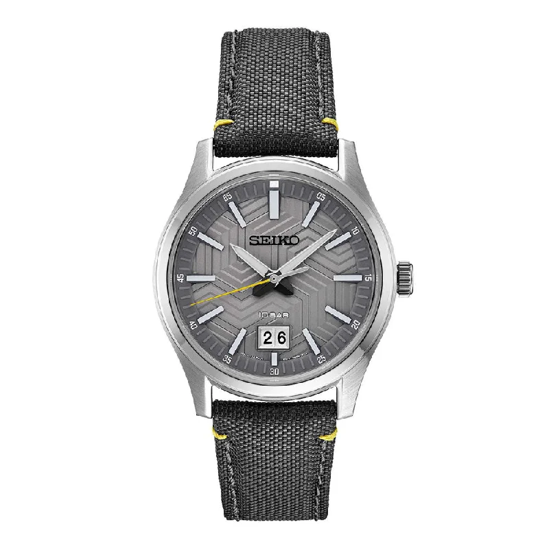 Seiko Essentials 40mm Quartz Grey Dial, Grey Strap SUR543