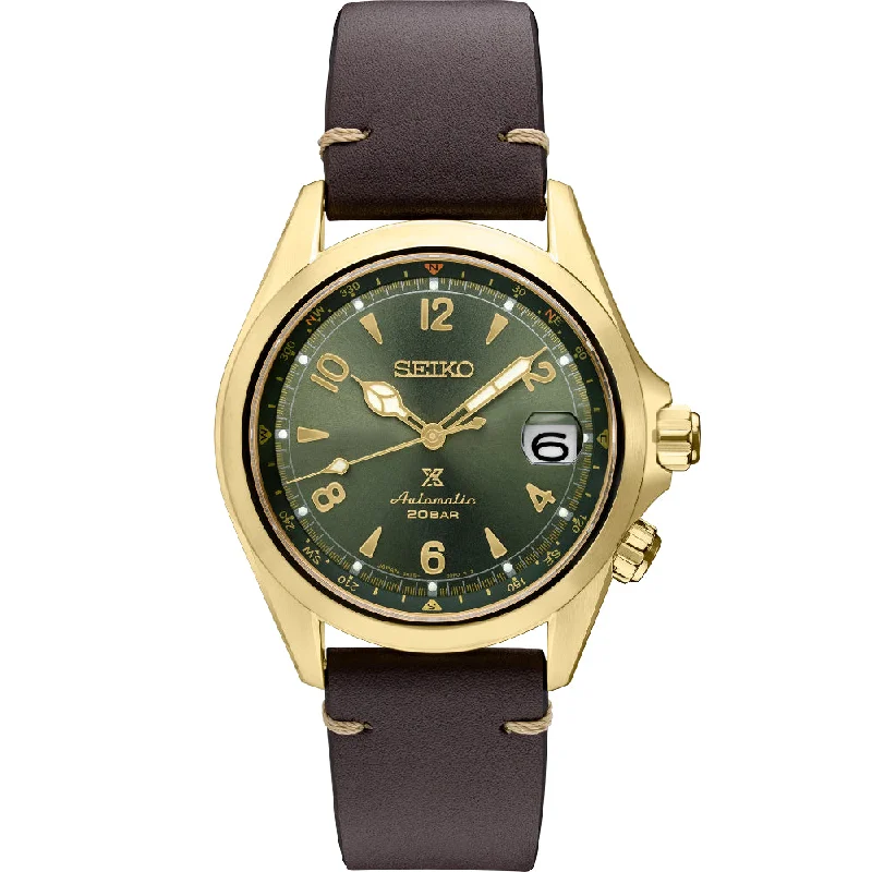 Seiko Prospex Land 40mm Automatic Gold Tone Case, Green Dial, SPB210