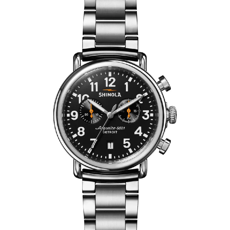 Shinola Runwell Chrono 41mm, Stainless Steel/Black Dial