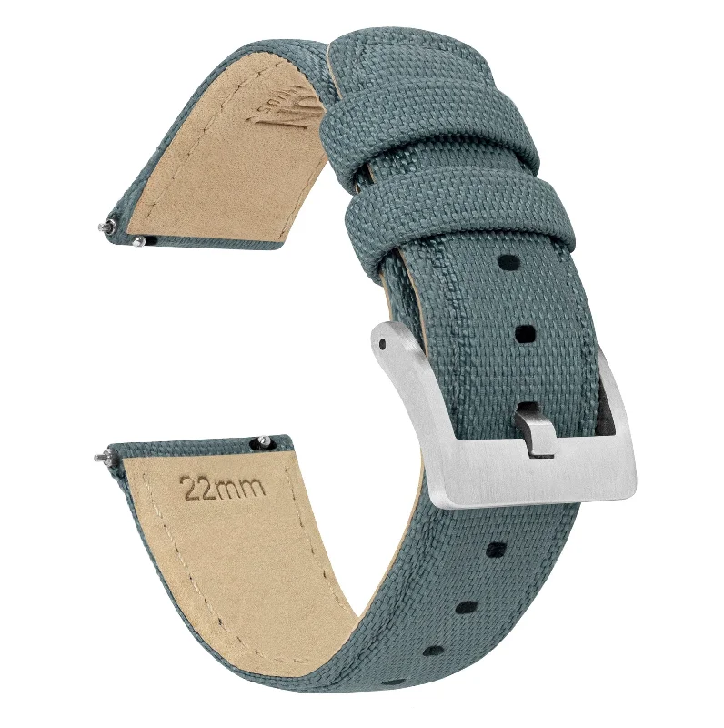 Slate Grey Sailcloth Quick Release Watch Band