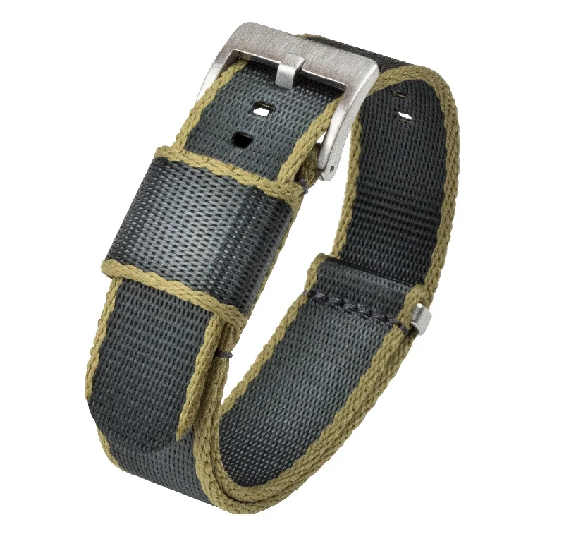 Slate Grey Tan Edges Jetson NATO® style Watch Band (22mm & 24mm SALE)