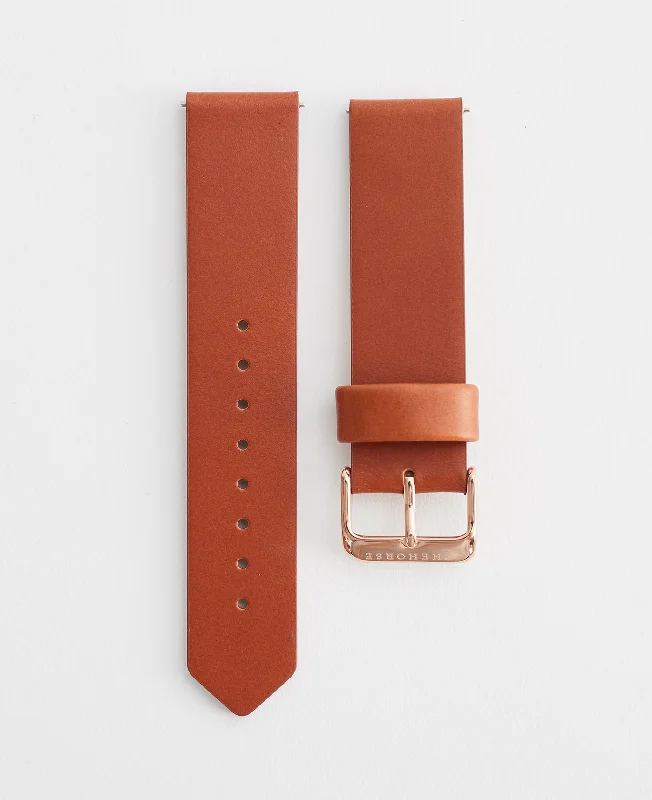 The 20mm Original: Tan Leather / Rose Gold Buckle