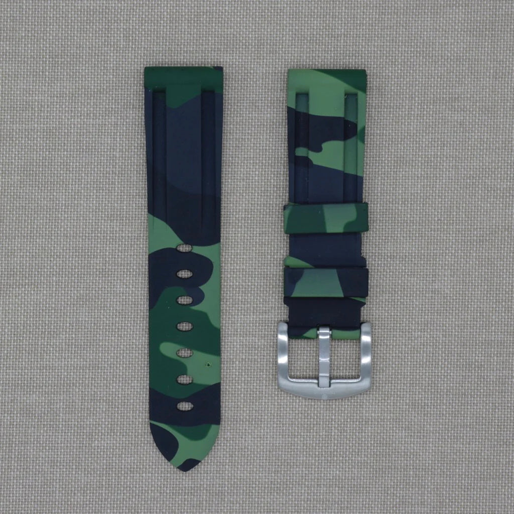 Tempomat - 22mm Green Camo Rubber Strap