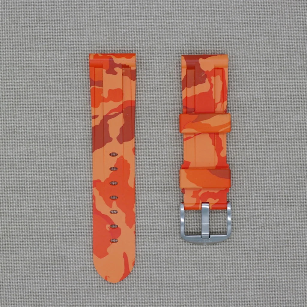 Tempomat- 24mm Orange Camo Rubber Strap