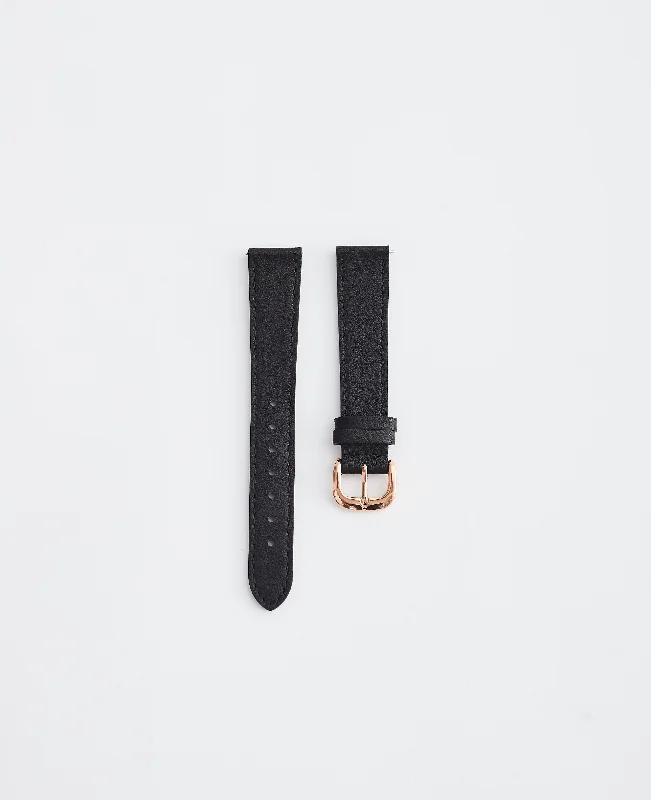 The 16mm Classic Strap: Black / Rose Gold