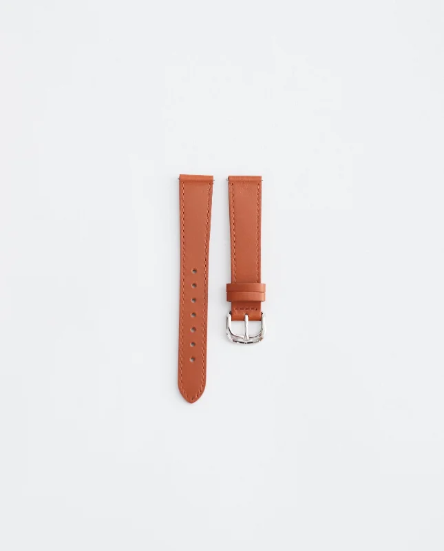 The 16mm Classic Strap: Tan / Polished Silver