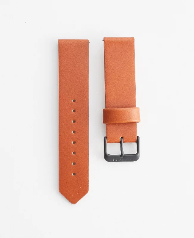 The 18mm Mini Original Strap: Tan Leather / Black