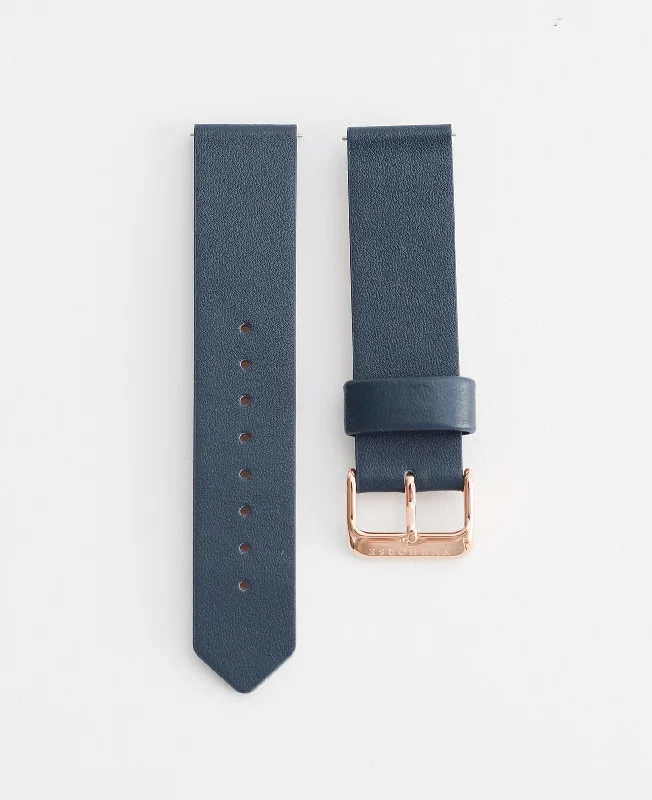 The 20mm Original: Navy Leather / Rose Gold Strap