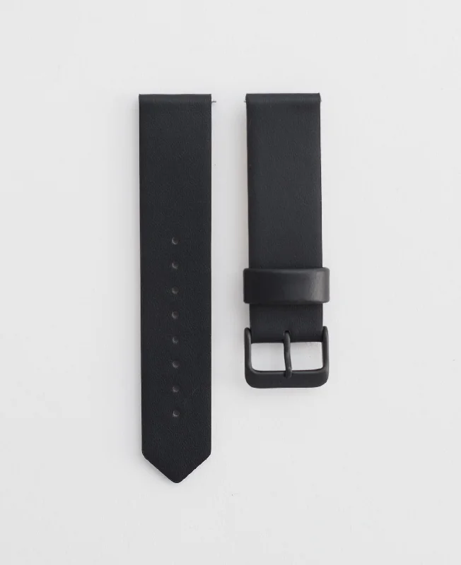 The 20mm Original: Black Leather / Black Steel Strap