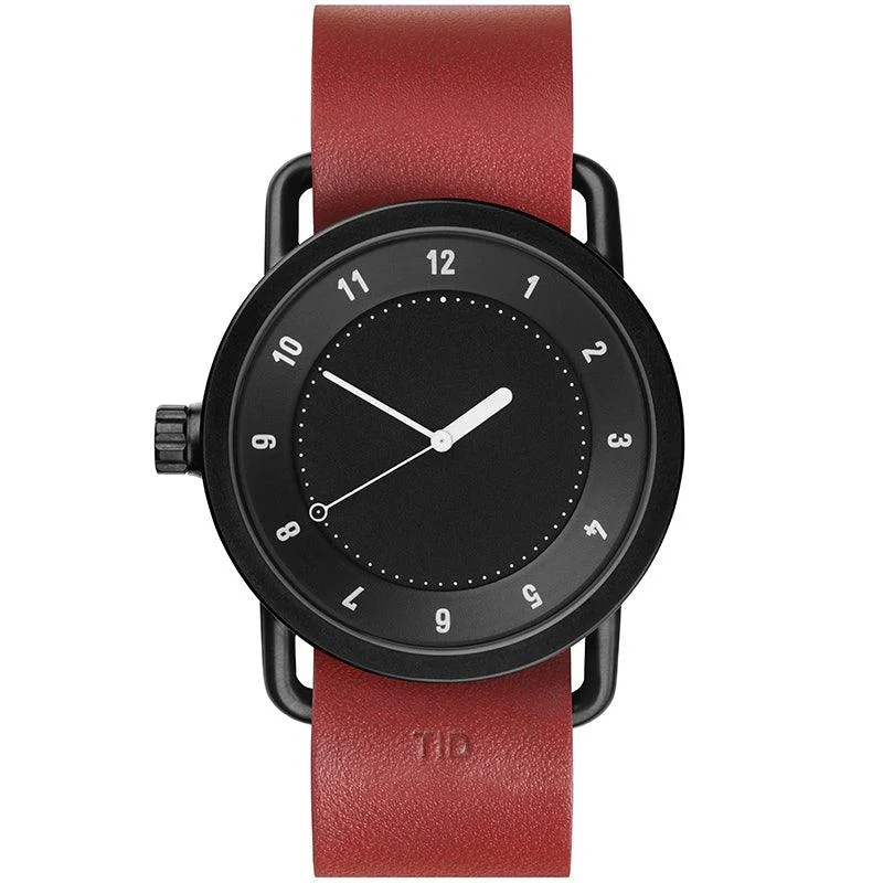 TID No.1 Black Dial / Burgundy Leather Strap / Black Buckle