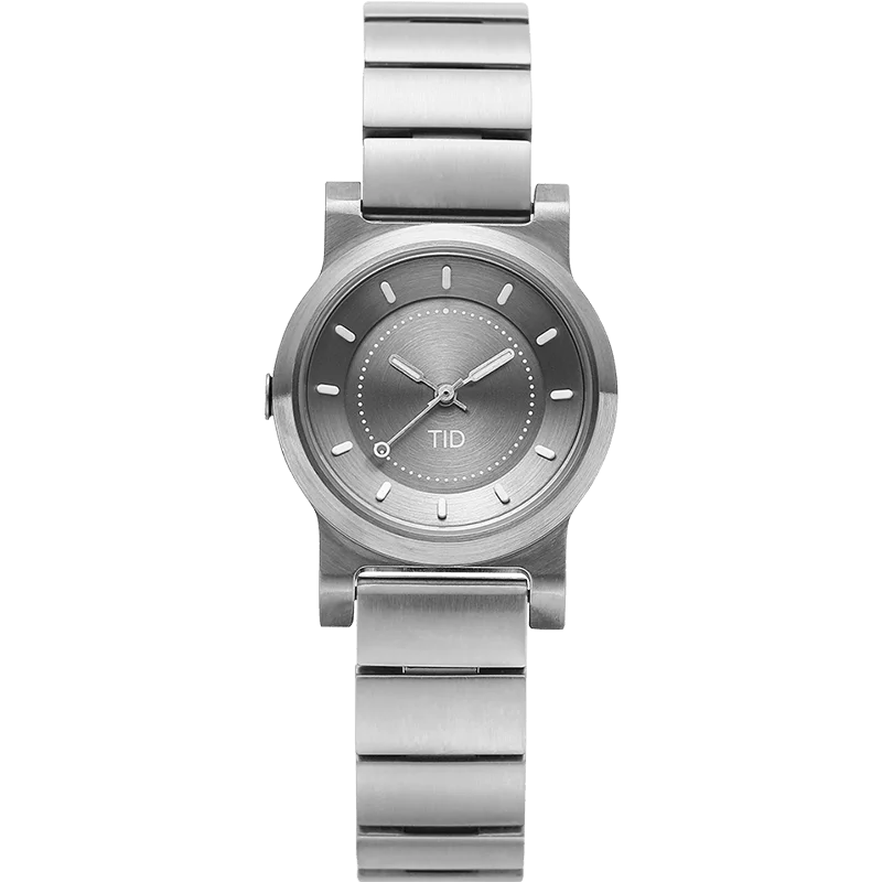 TID No.4 Watch for Women / 28mm Silver Grey Dial / Silver Grey Metal Strap