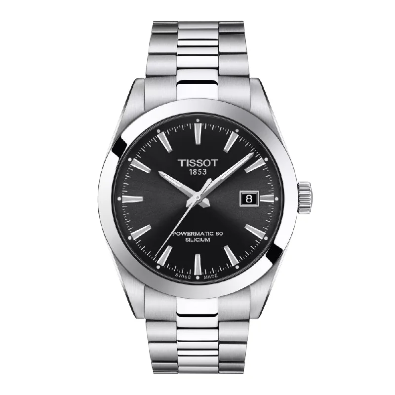 Tissot Gentleman Powermatic 80 Automatic Silicium Watch - Black Dial