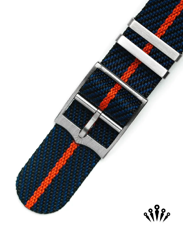 NATO Strap with Steel Buckle - Black, Navy & Red